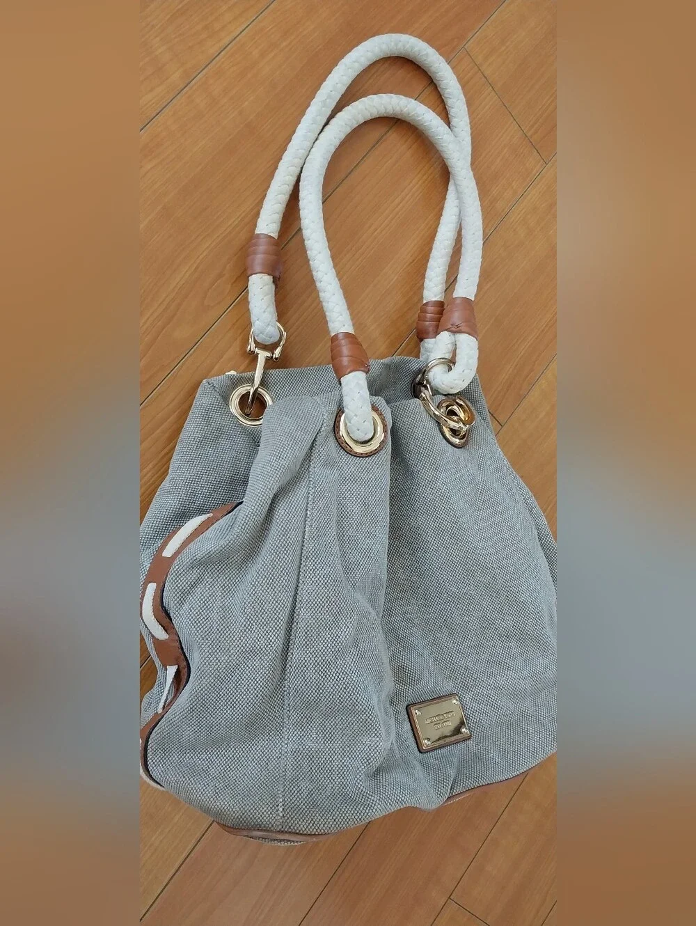Stunning MICHAEL KORS Canvas Rope-Handle Tote Bag Satchel Purse Handbag Shoulder